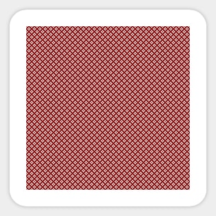 Dark Christmas Candy Apple Red and White Cross-Hatch Astroid Grid Pattern Sticker